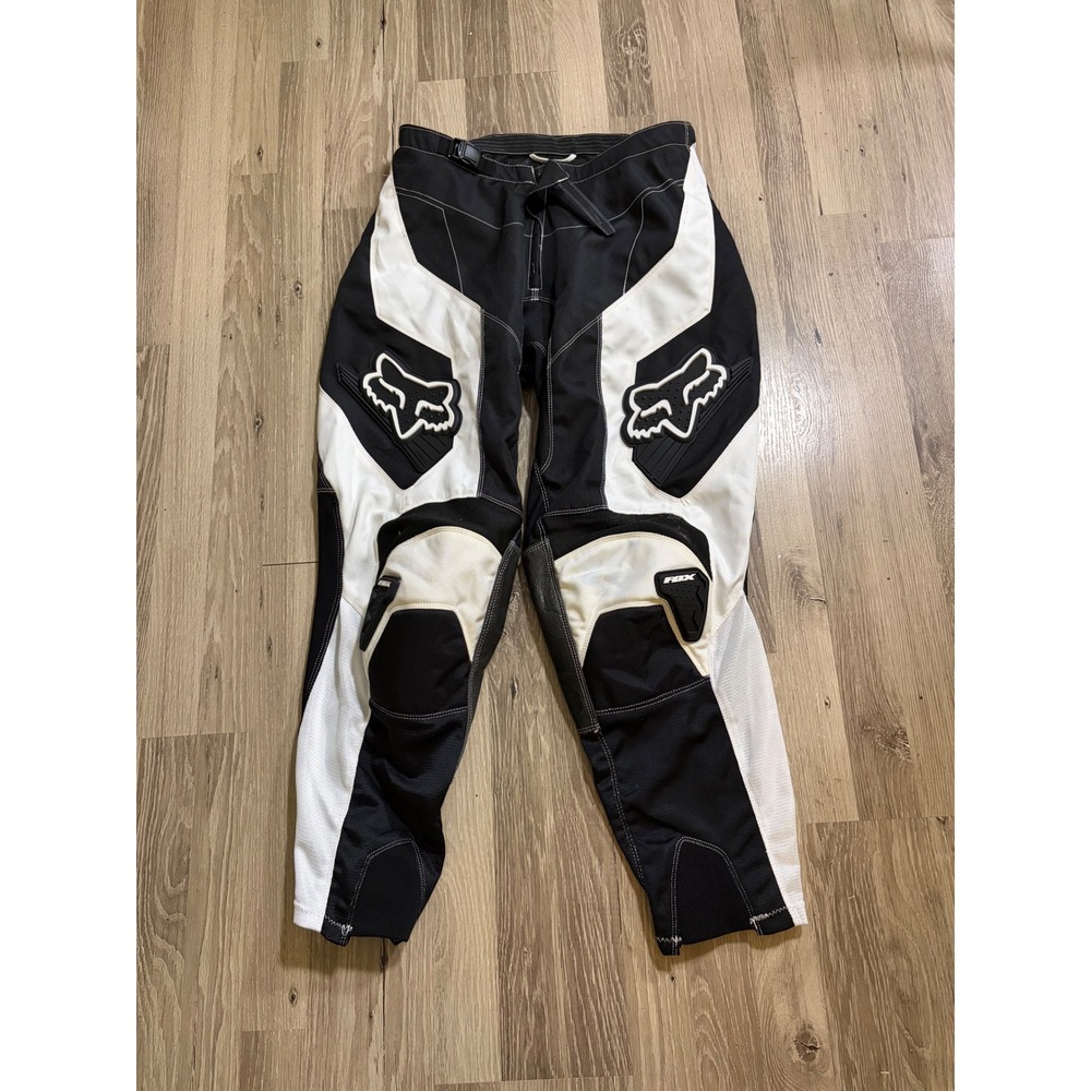Fox Racing 180 Motocross Pants Mens 34 (32x29) Black White 04053 MX Dirt Bike